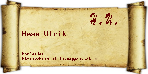 Hess Ulrik névjegykártya